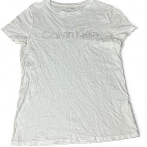 Calvin Klein Performance White T-shirt with Silver Logo
